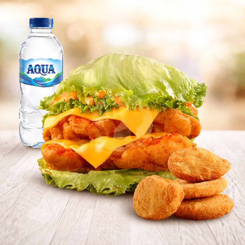 Foto NEW! KETO Double Spicy Chic Burger Combo