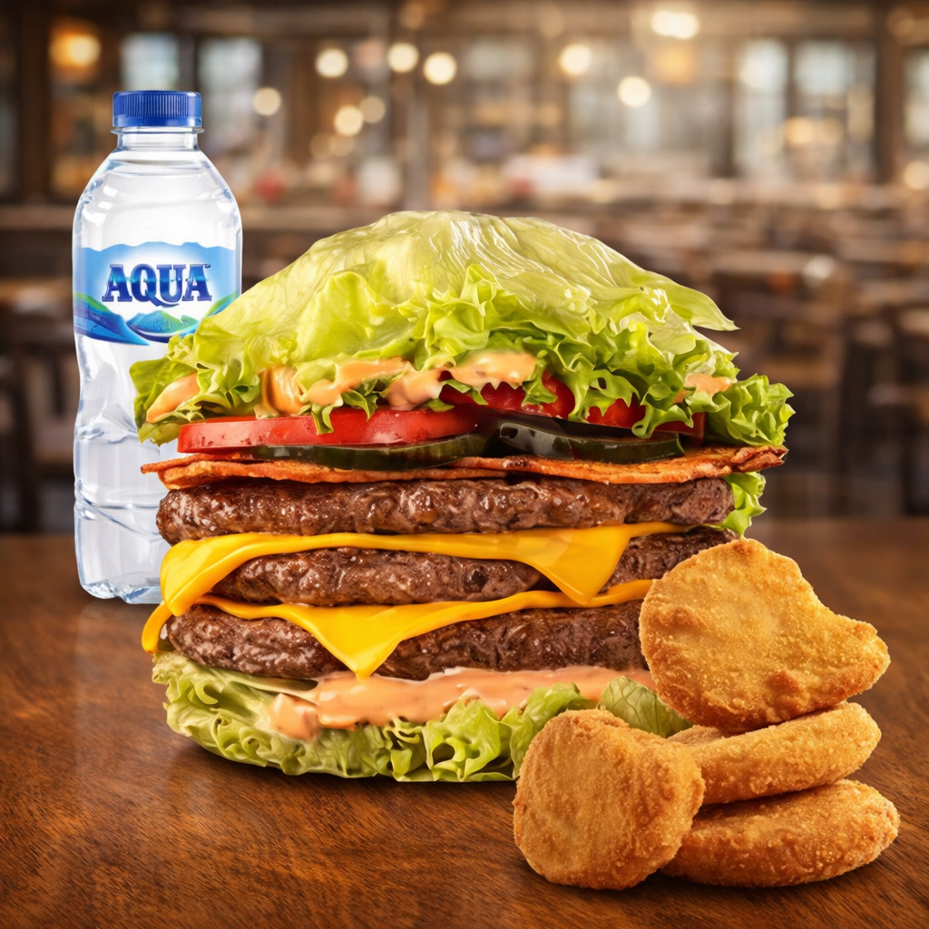 Foto NEW! KETO Triple Beef Burger Combo