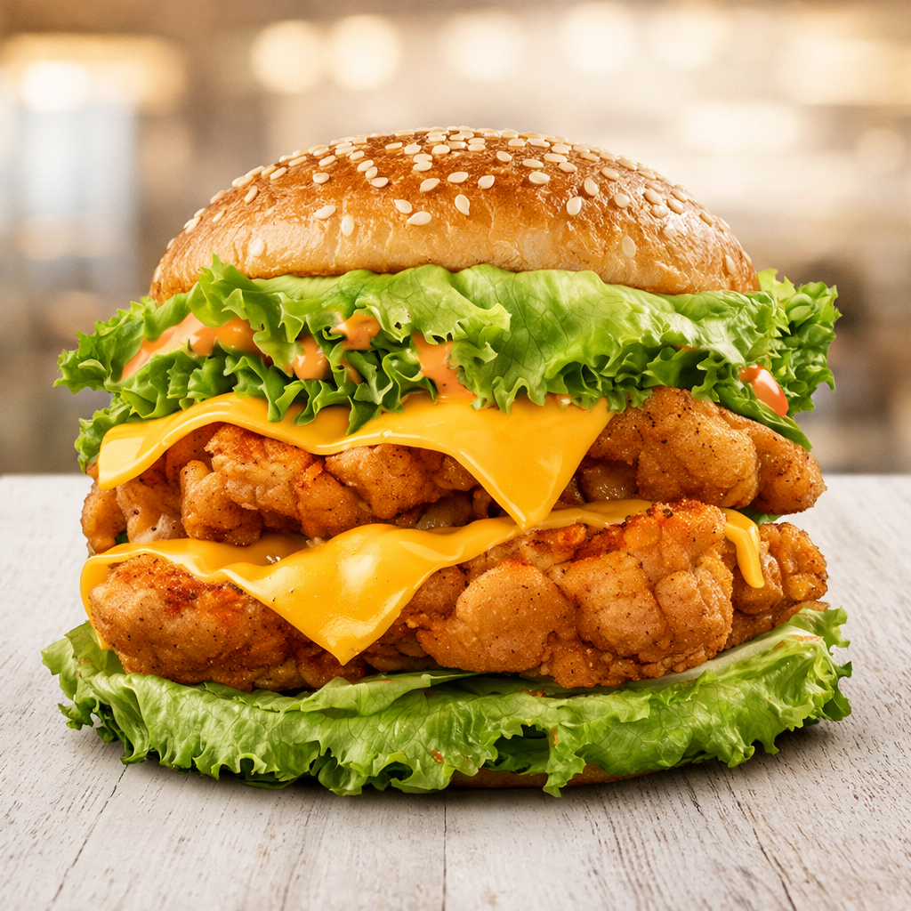 Foto NEW! KETO Double Spicy Chicken Burger