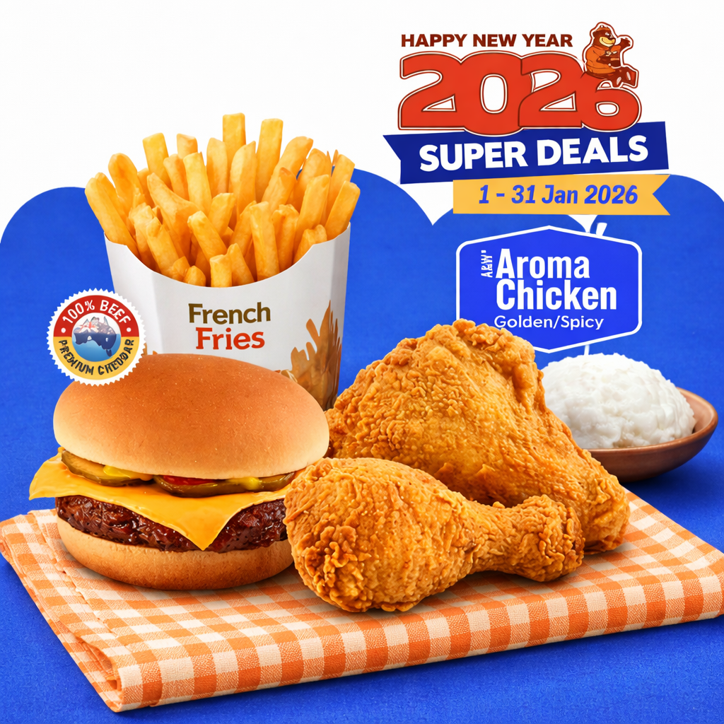 Foto SUPER - 2 Aroma Chicken, Cheese Burger & Fries