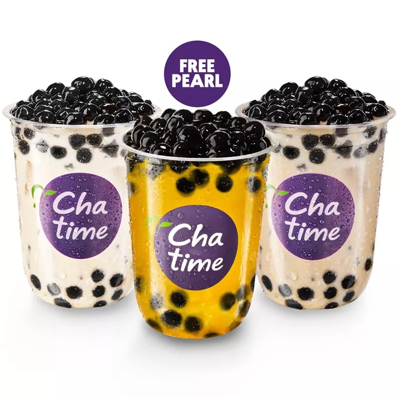 Foto Joyful D : Chatime Roasted Milk Tea + Mango Green Tea + Hazelnut Milk Tea