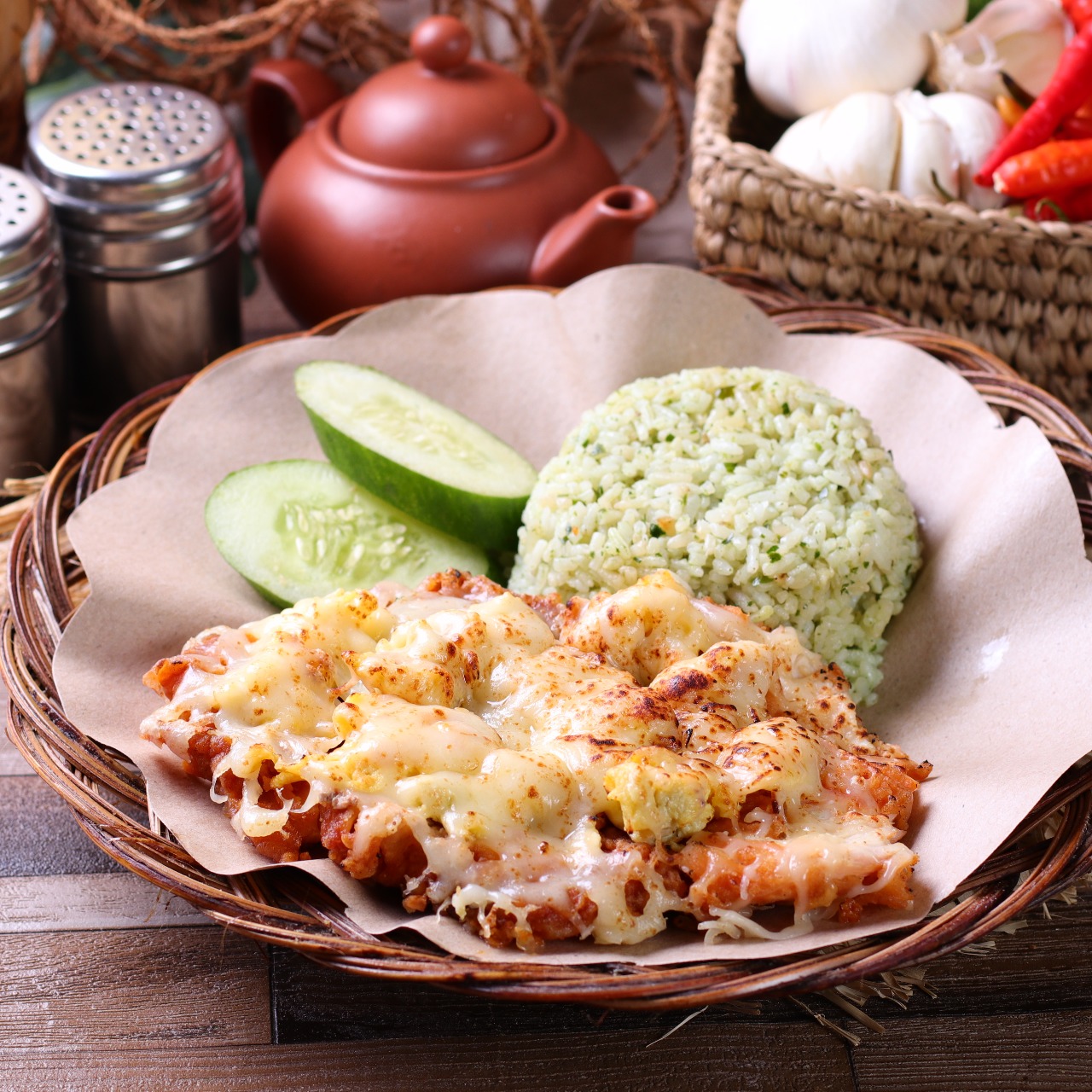 Foto Paket Nasi Ijo Ayam Geprek Leleh