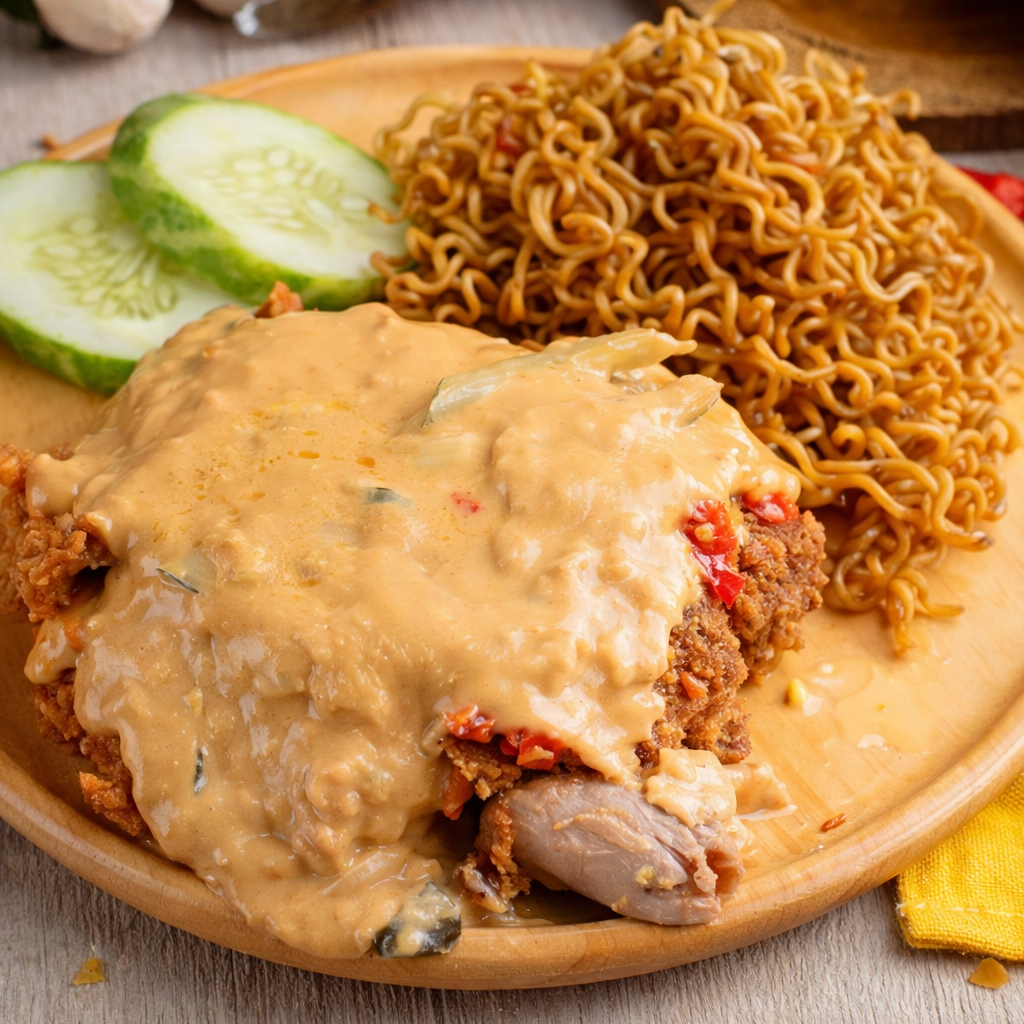 Foto Paket Mie Ayam Geprek Saos Telur Asin
