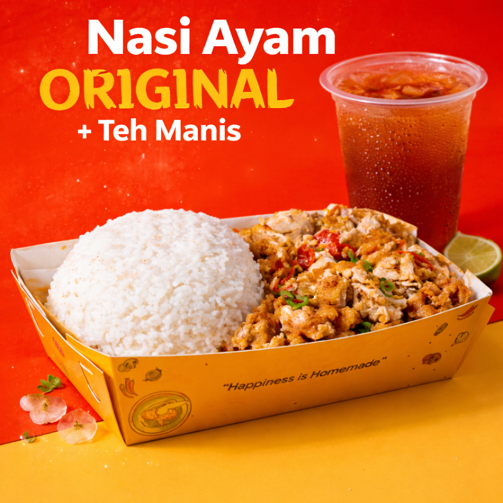Foto Nasi Ayam ORIGINAL + Teh Manis