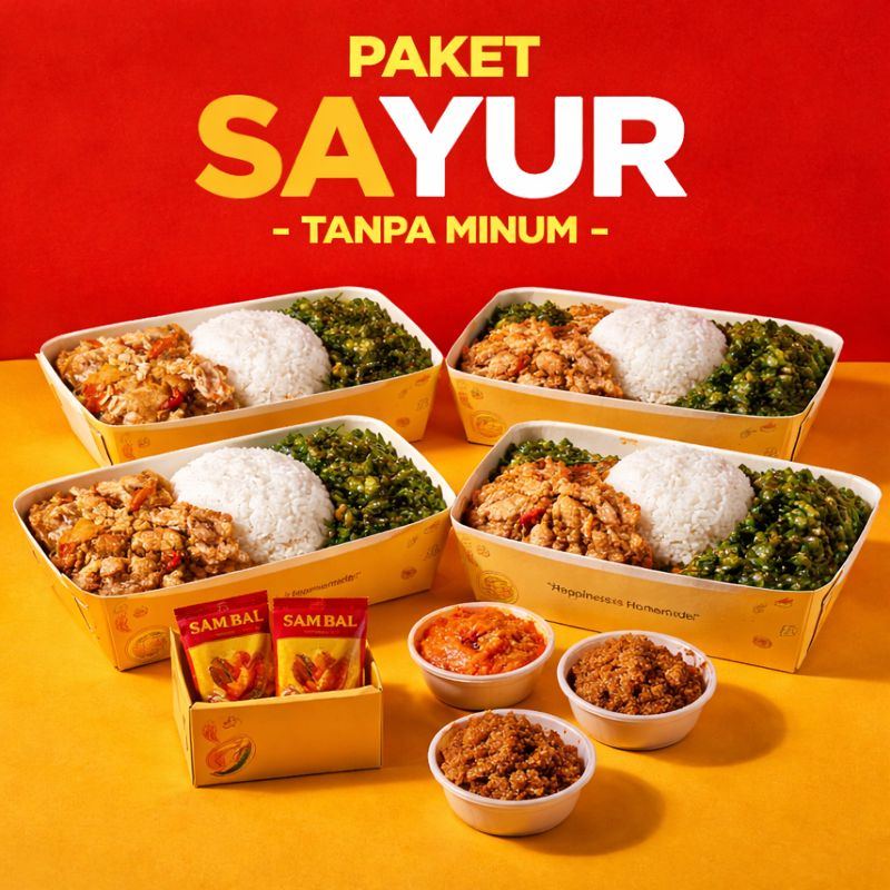 Foto nasi + ayam geprek Original (Lv 1-7) + tumis sayur pilih 1 macam - tanpa minum