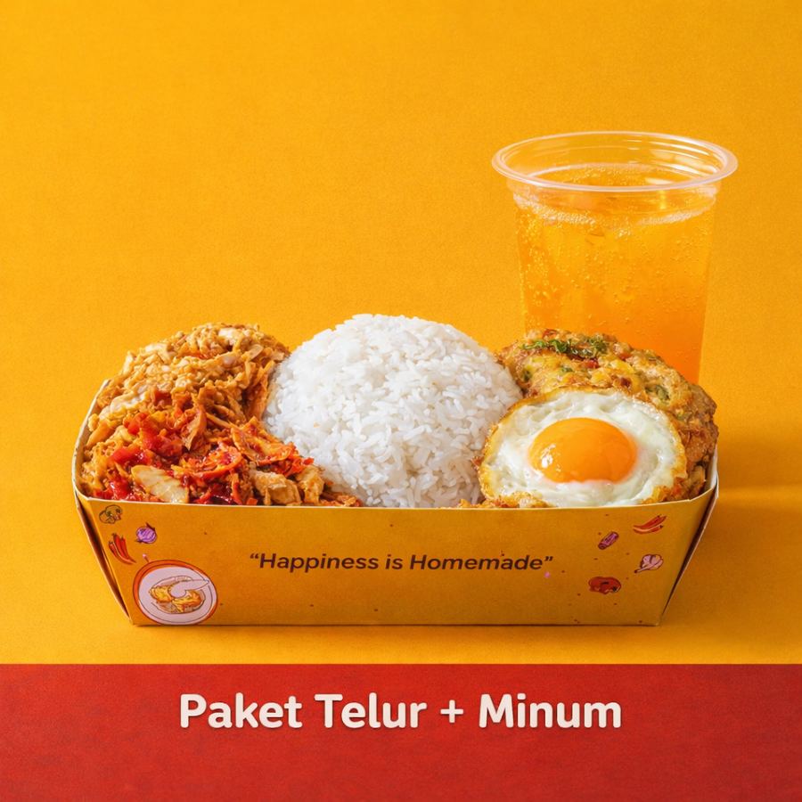Foto Nasi + ayam geprek Original (Lv 1-7) + Telur Dadar + AGJ Orange Punch