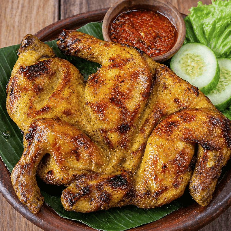 Foto Ayam Bakar Kuning 1/2 Ekor dengan lalap dan sambal
