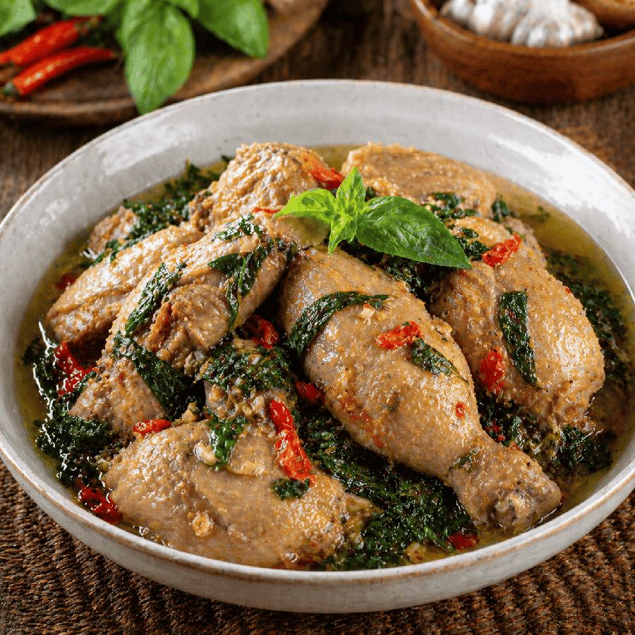 Foto Ayam Tim Kemangi 1 Ekor dengan lalap dan sambal