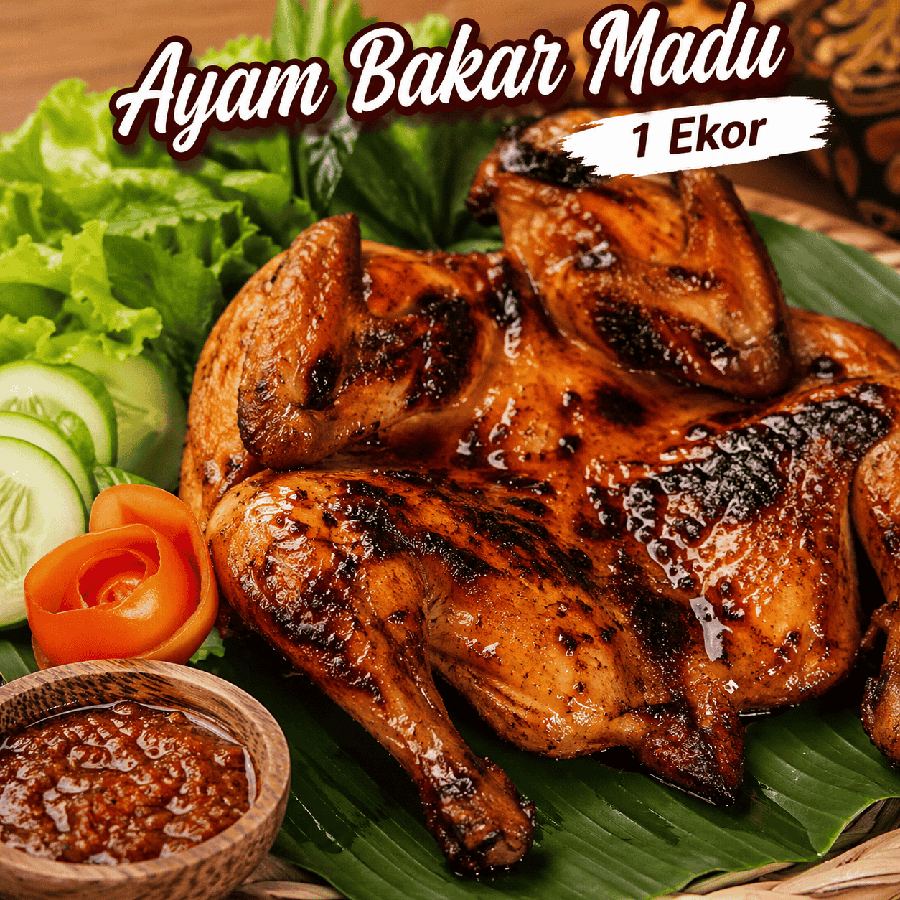 Foto Ayam Bakar Madu 1 Ekor dengan lalap dan sambal