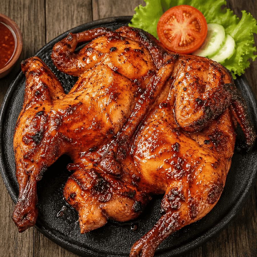 Foto Ayam Bakar Mentega 1 Ekor dengan lalap dan sambal