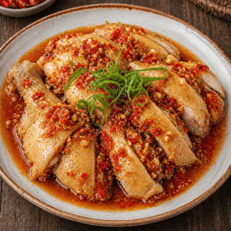 Foto Ayam Tim Pedas 1 Ekor dengan lalap dan sambal