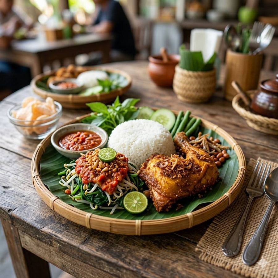 Foto Nasi Ayam Goreng Sambel Plecing