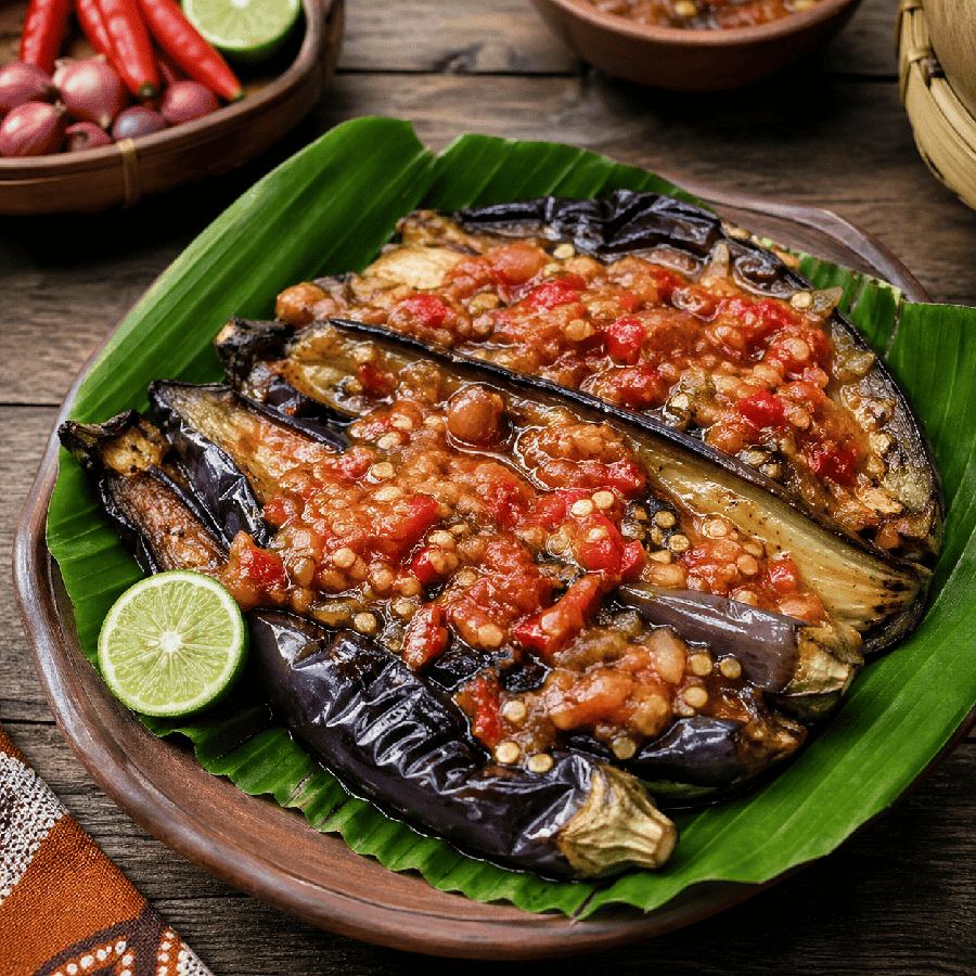 Foto Terong Bakar Bumbu Plecing