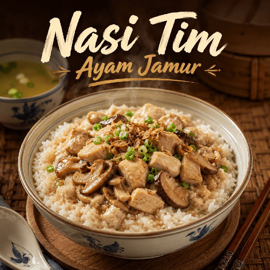 Foto Nasi Tim Ayam Jamur