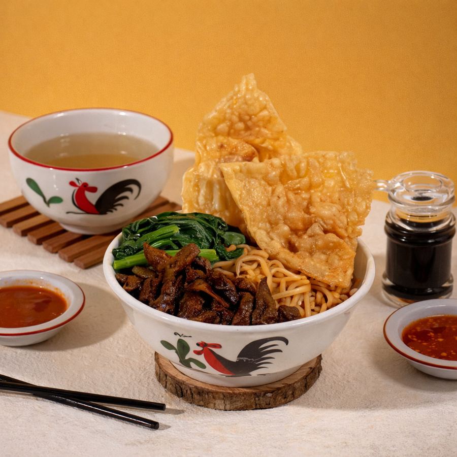 Foto Yamien Ayam Jamur Pangsit Goreng Regular
