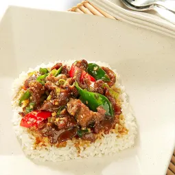 Foto Nasi Daging Sapi Cah Cabai