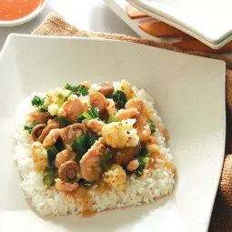 Foto Nasi Ayam Cah Jamur