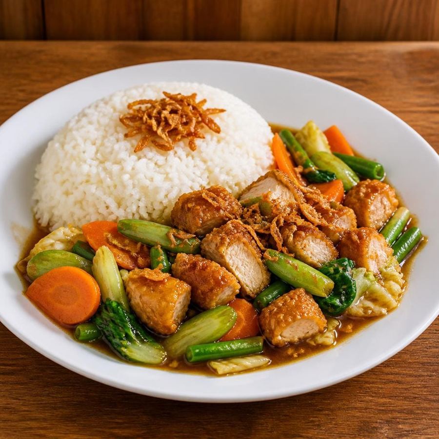 Foto Bakmi Golek Nasi Capcay Ayam