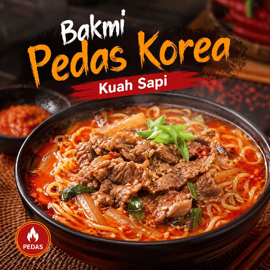 Foto Bakmi Pedas Korea Kuah Sapi