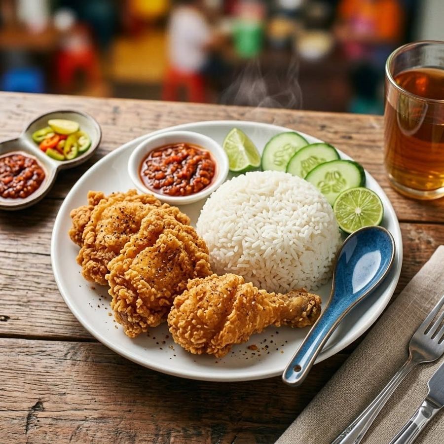 Foto Nasi Ayam Goreng Tepung