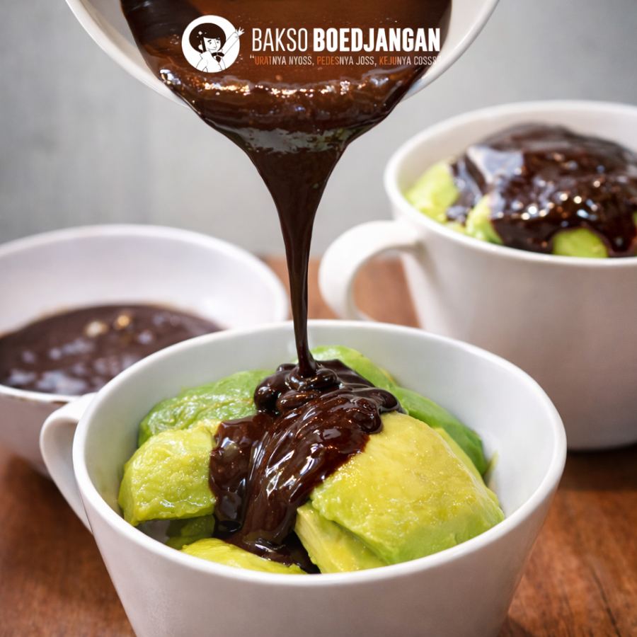 Foto Alpukat Kerok Coklat Melted
