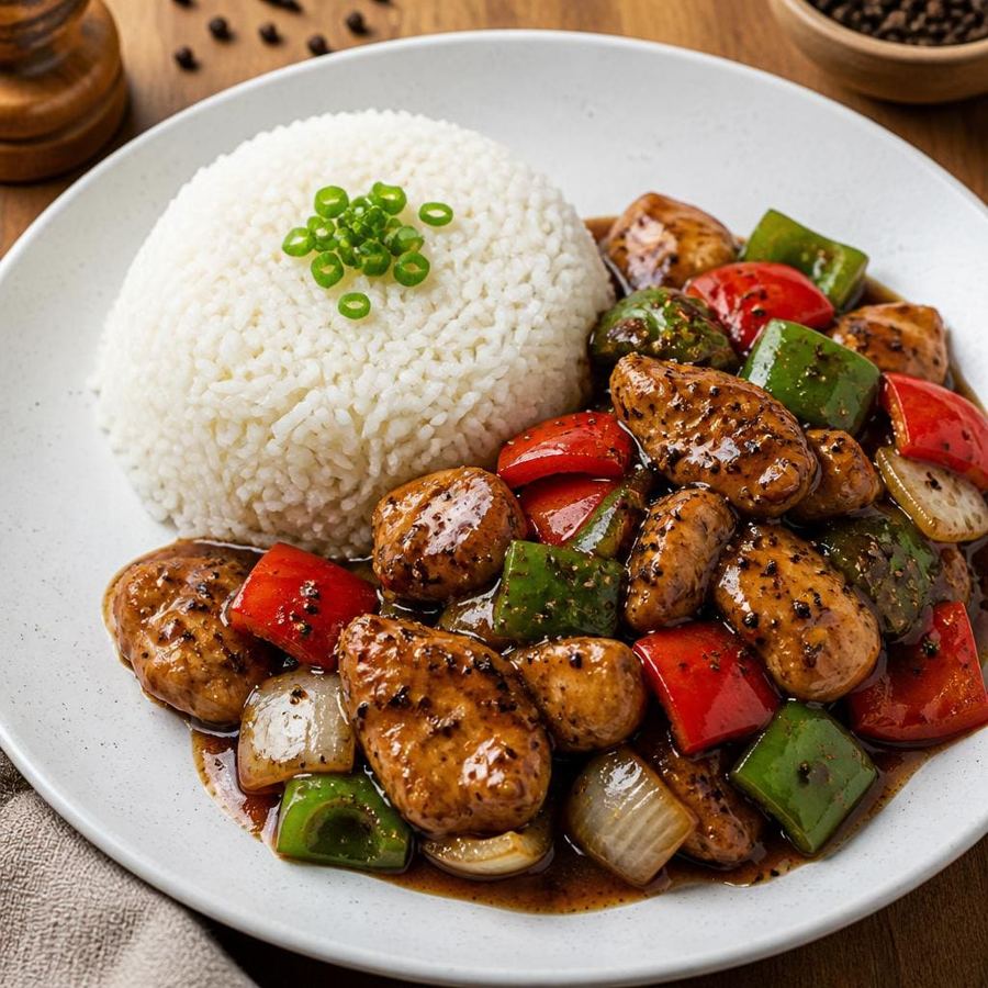 Foto Nasi Ayam Lada Hitam dari Bakso Lapangan Tembak Senayan