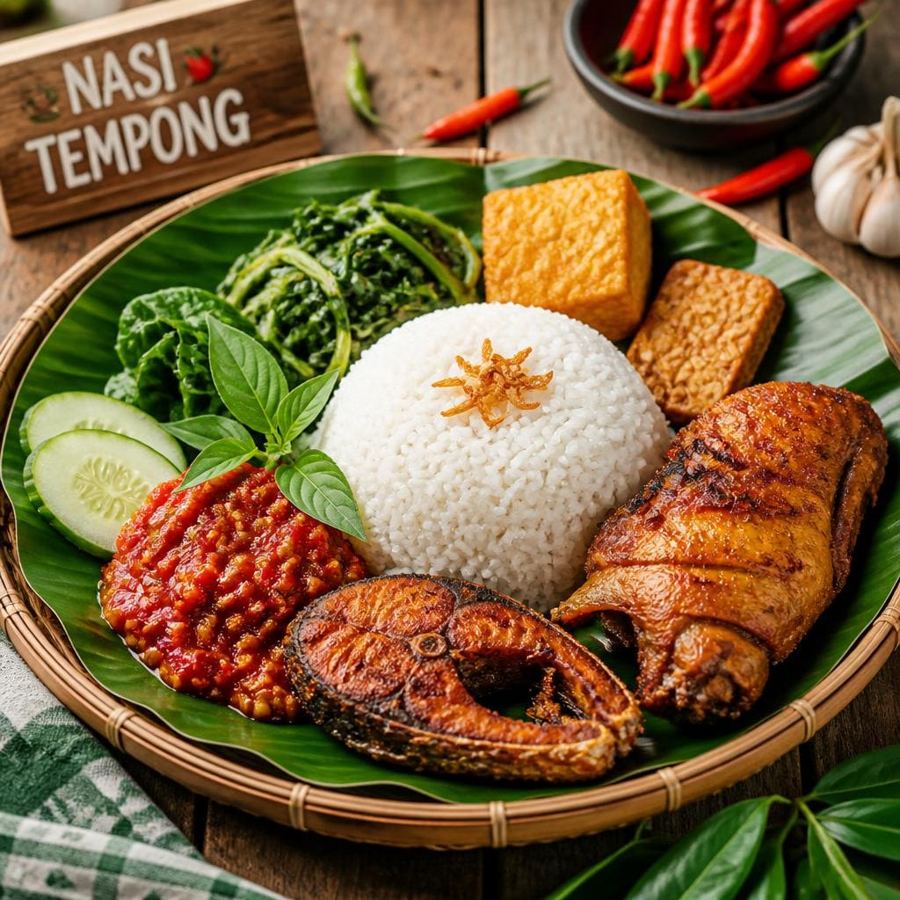 Foto Nasi Tempong dari Bakso Lapangan Tembak Senayan