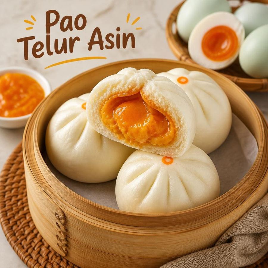 Foto Pao Telur Asin dari Bakso Lapangan Tembak Senayan