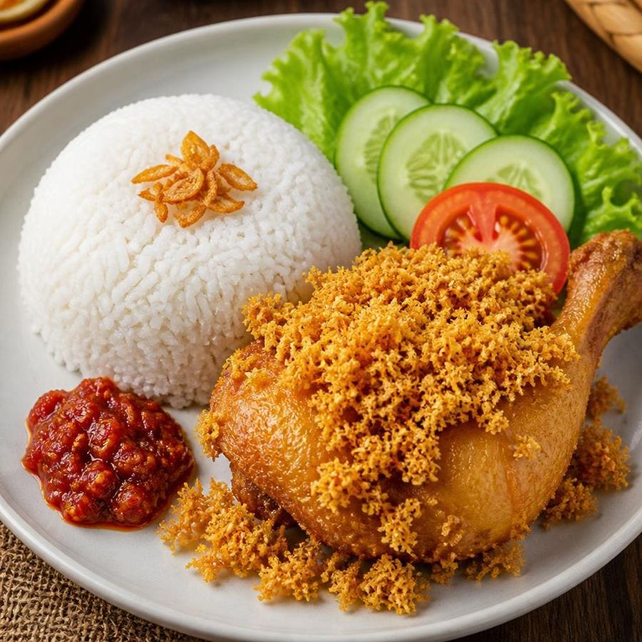 Foto Nasi Ayam Goreng Kremes dari Bakso Lapangan Tembak Senayan