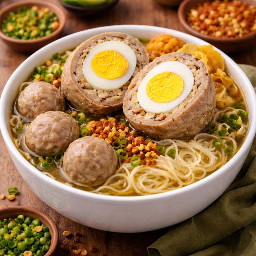 Foto Bakso isi telur lezat