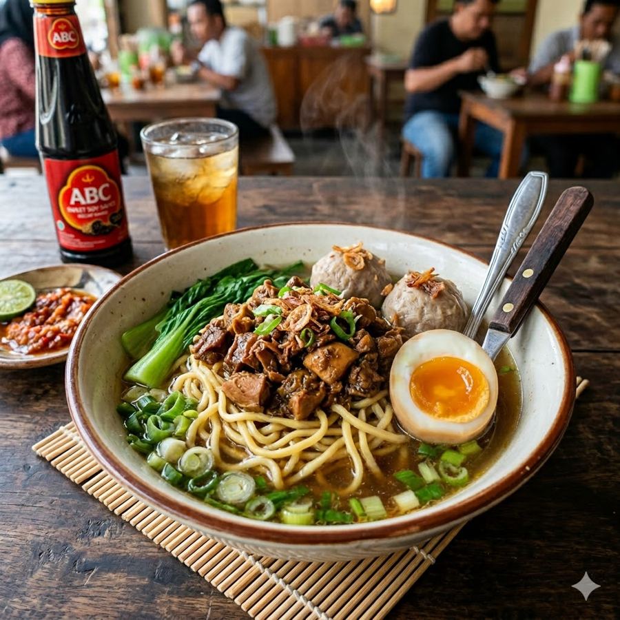Foto Mie ayam bakso telur