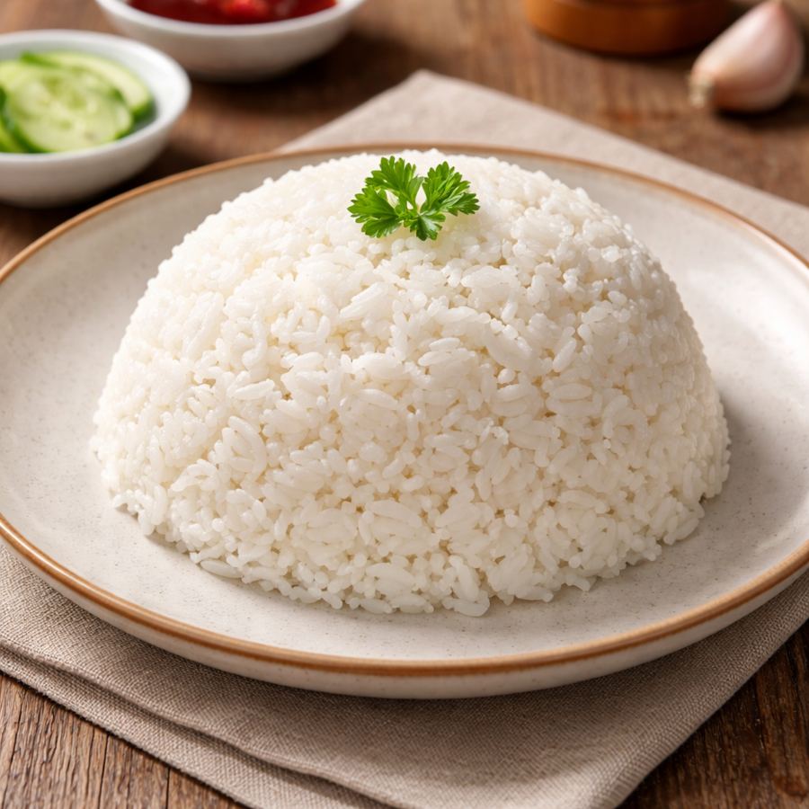 Foto Nasi putih pulen hangat