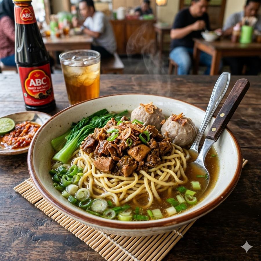 Foto Mie ayam bakso gurih