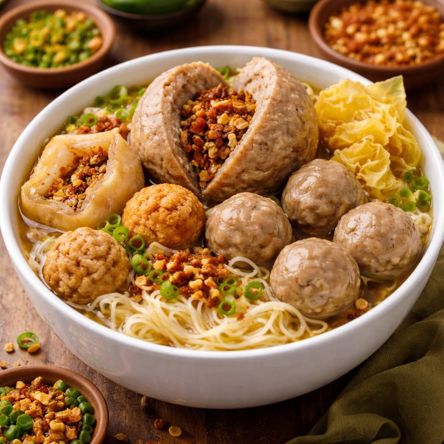 Foto Bakso spesial isi lengkap