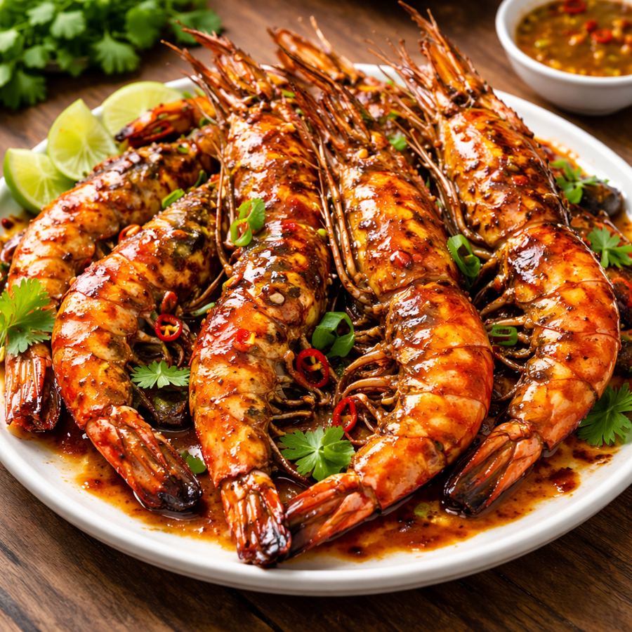 Foto Udang Pancet Besar Bakar Madu Pedas