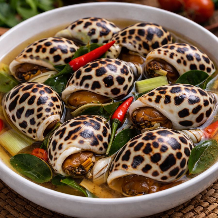 Foto Keong Macan Rebus / Saus Lada Hitam / Saus Padang