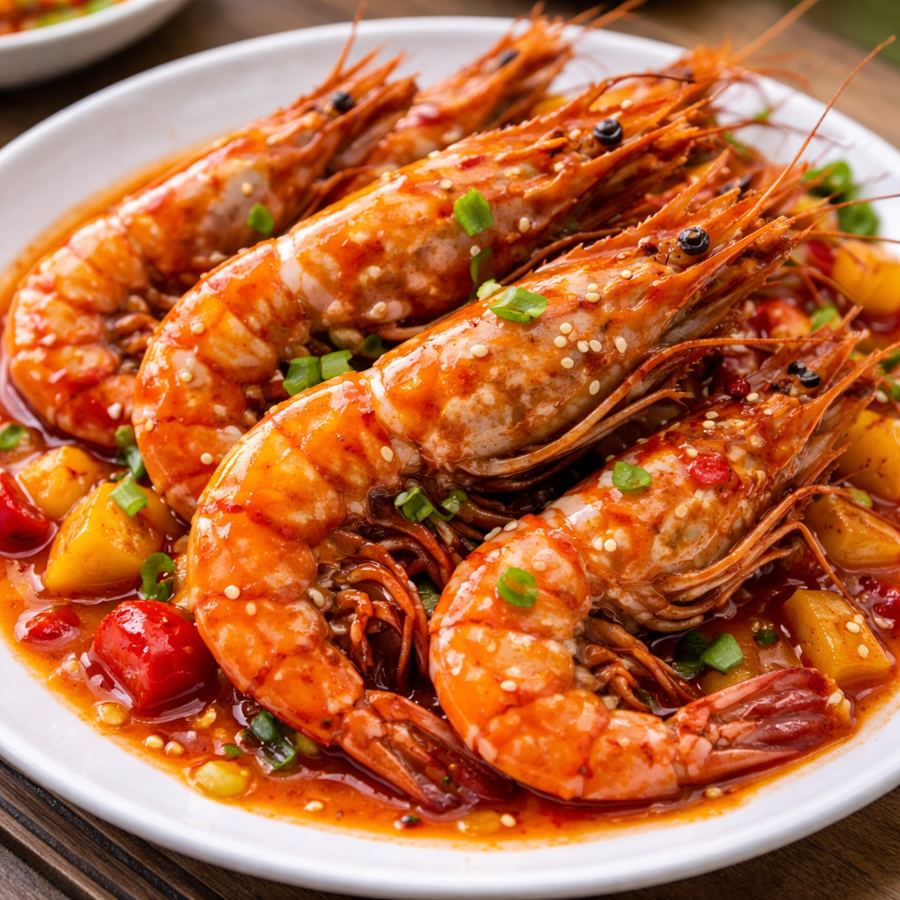 Foto Udang Pancet Besar Saus Asam Manis / Saus Butter