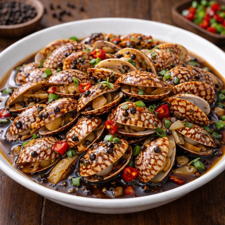 Foto Kerang Batik Saus Lada Hitam / Saus Padang