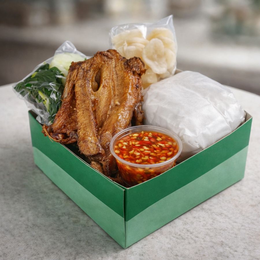 Foto NASI BOX DADA Bebek + KERUPUK