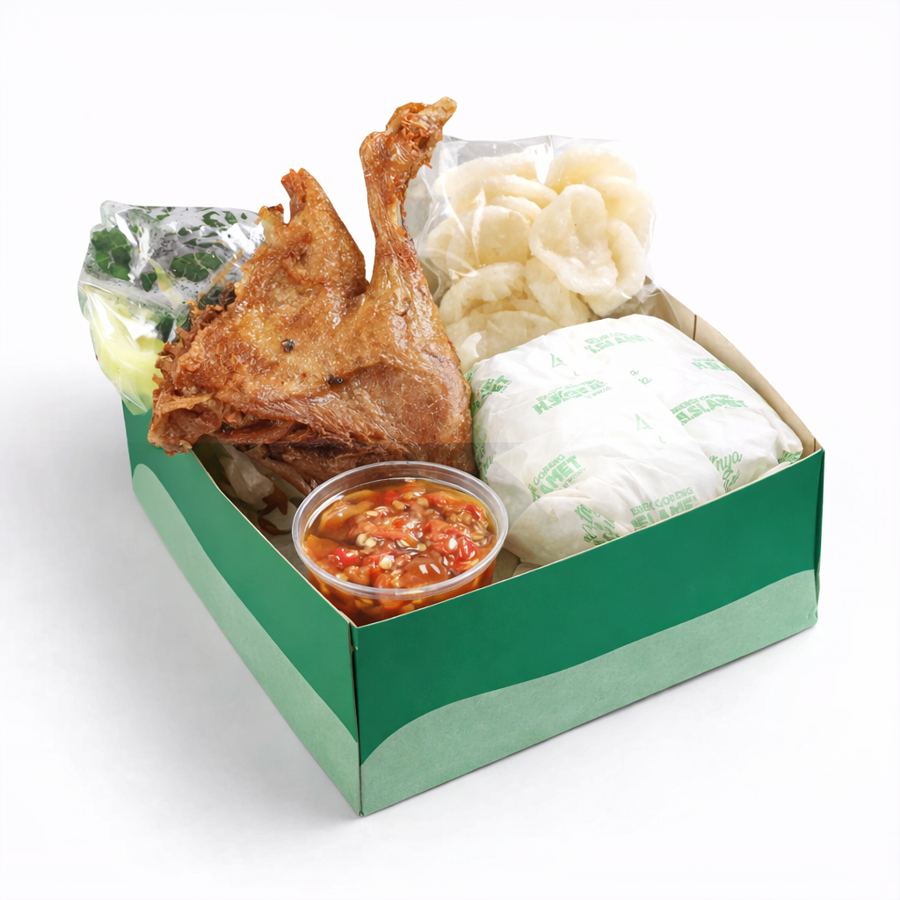 Foto NASI BOX PAHA Bebek + KERUPUK