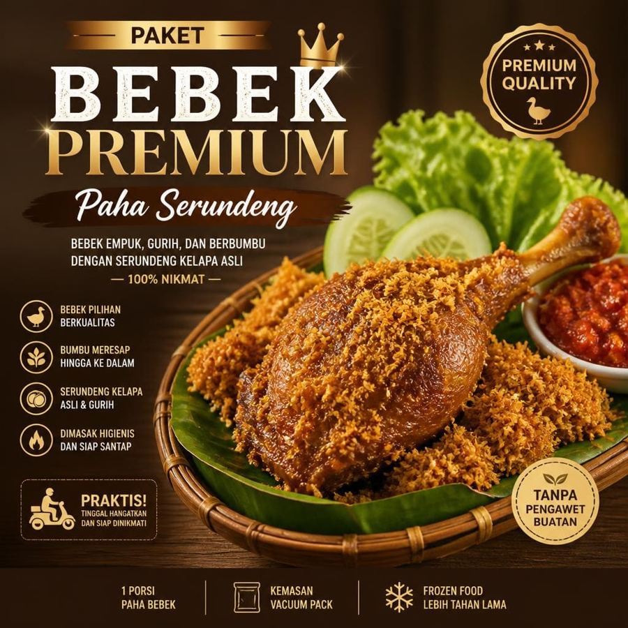 Foto Paket Bebek Premium Paha Serundeng