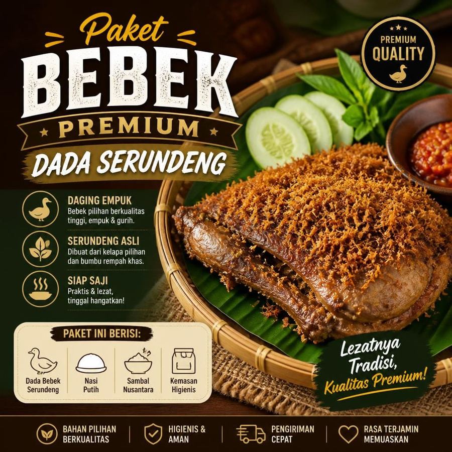 Foto Paket Bebek Premium Dada Serundeng