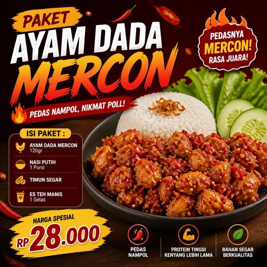 Foto Paket Ayam Dada Mercon