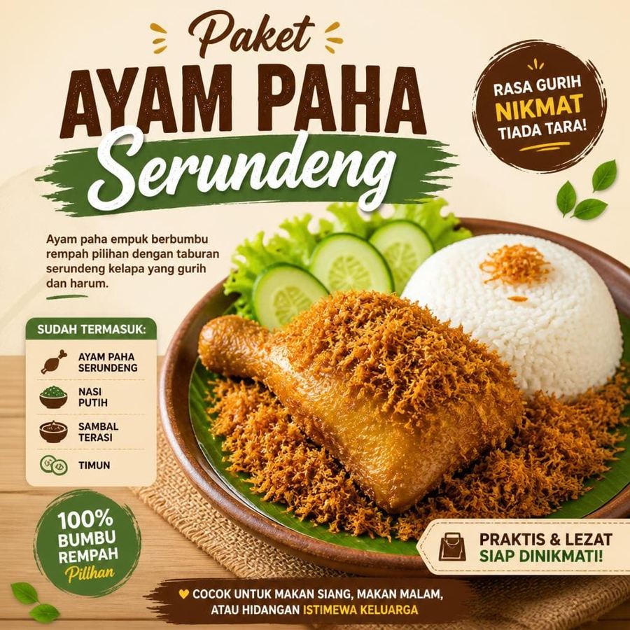 Foto Paket Ayam Paha Serundeng