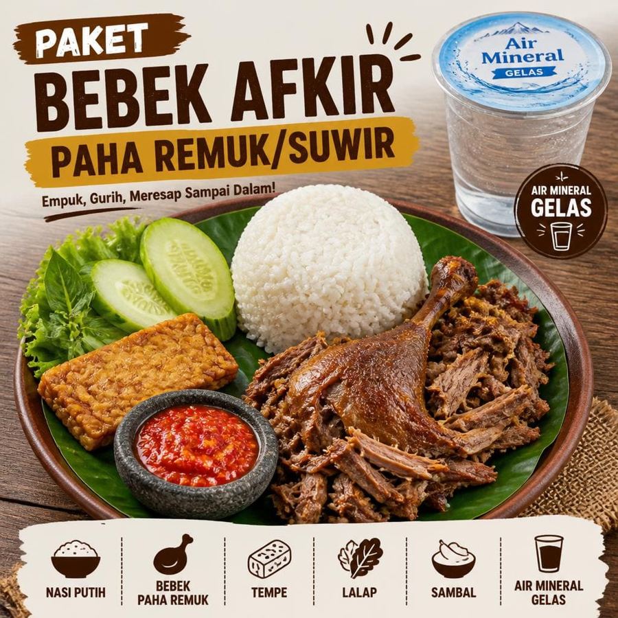 Foto Paket Bebek Afkir Paha Remuk Suwir