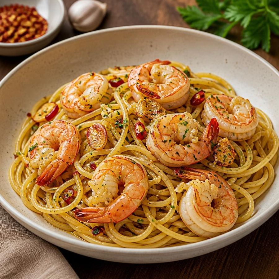Foto Spaghetti Aglio Prawn