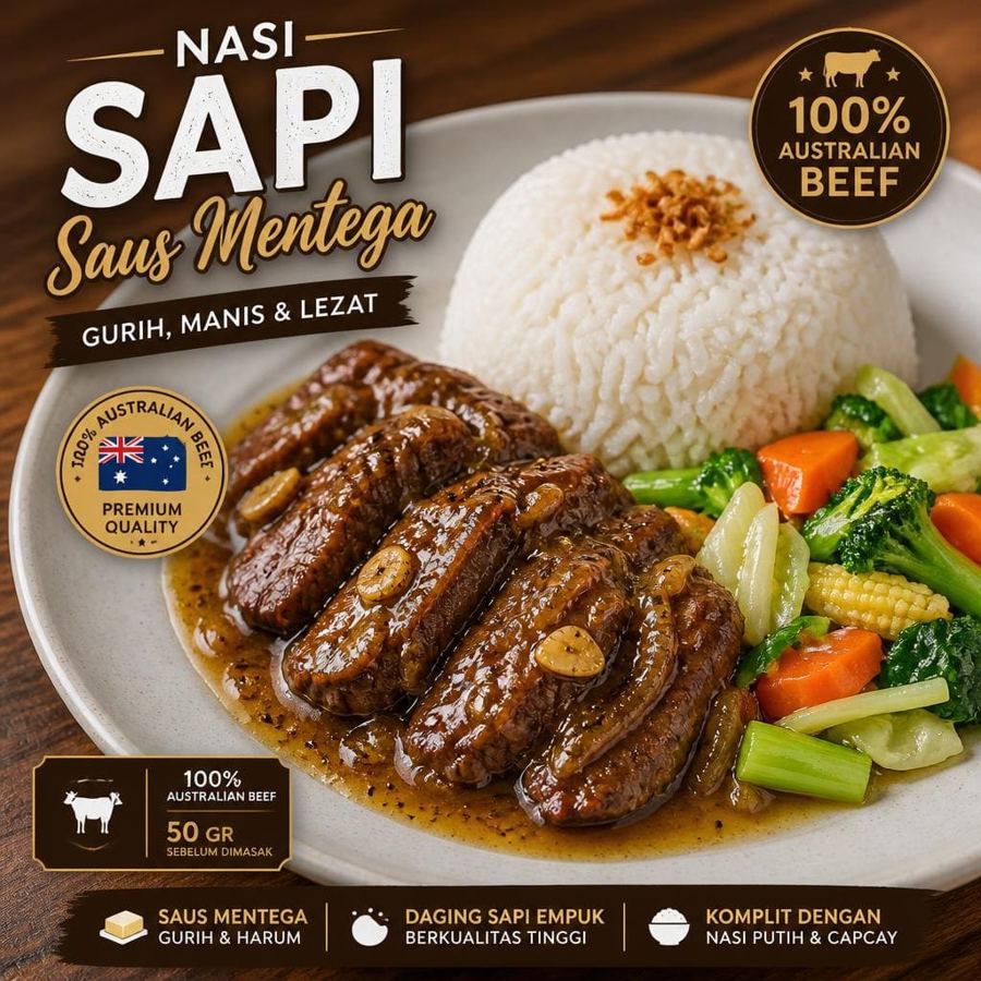 Foto Nasi Sapi Saus Mentega D’ Cost Seafood
