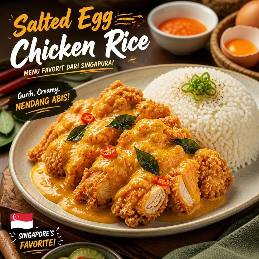 Foto Salted Egg Chicken Rice D’ Cost Seafood