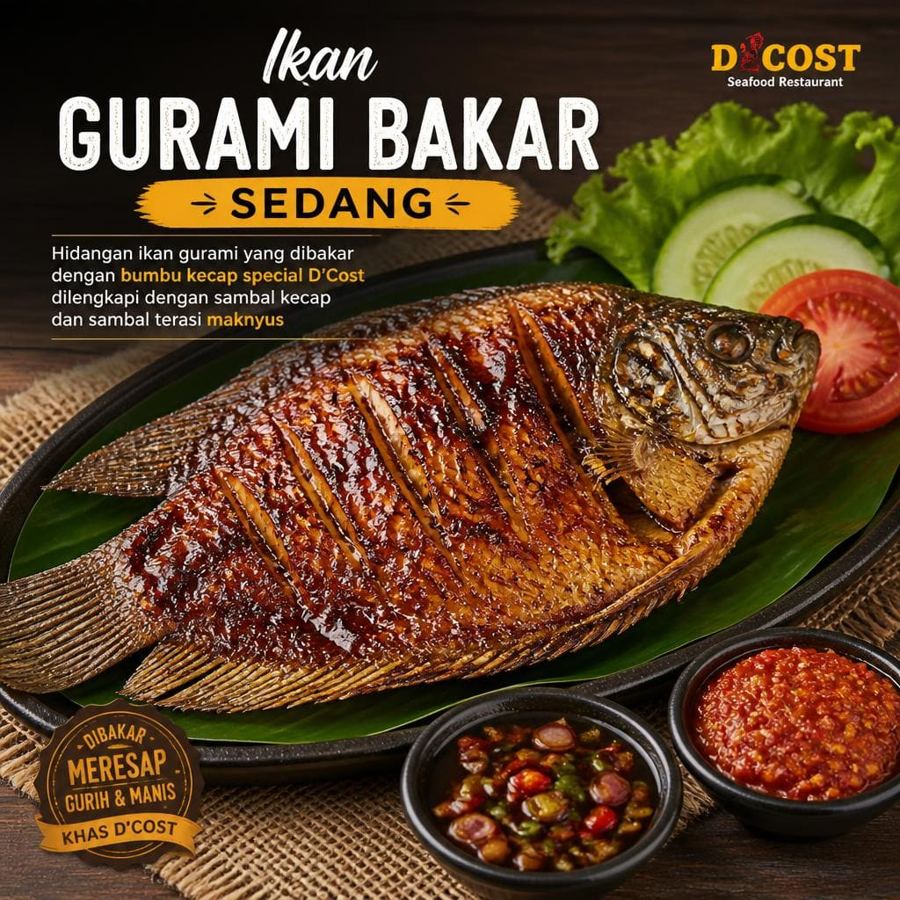 Foto Ikan Gurami Bakar Sedang D’ Cost Seafood
