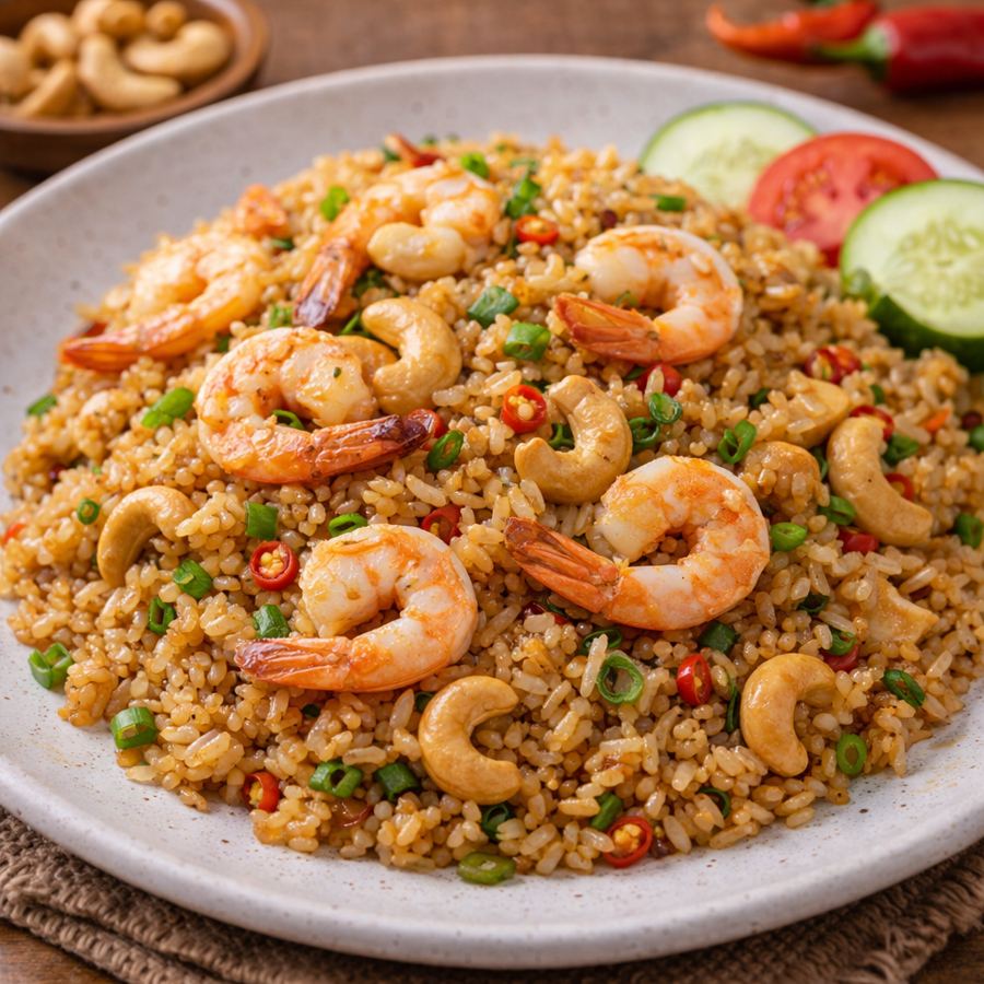 Foto Nasi Goreng ala Bagan Eat and Eat – nasi goreng dengan campuran udang casiu